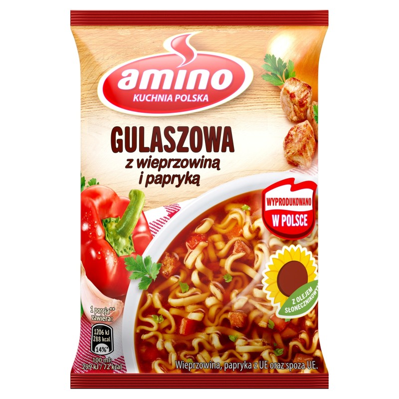 Amino ZUPA GULASZOWA Z WIPRZOWINĄ ZUPKA CHIŃSKA BŁYSKAWICZNA 59g